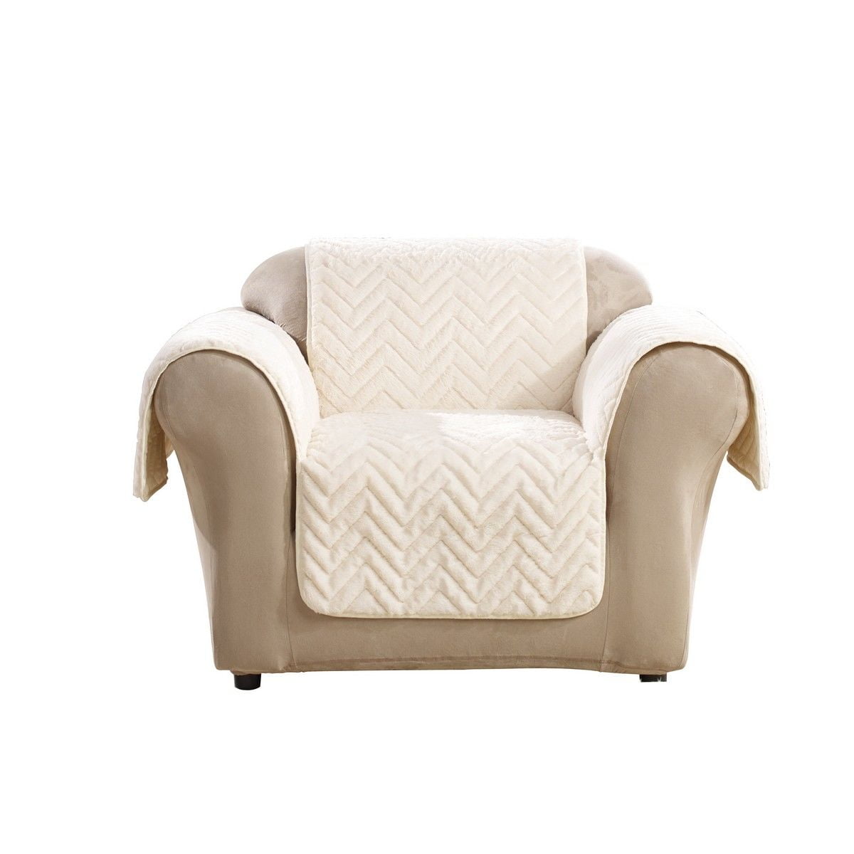 SureFit Quilted Faux Fur Chair Cover