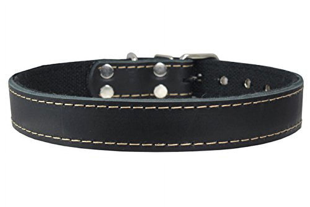 Genuine Leather Dog Collar, Cotton Padded, 1