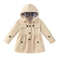 thumbnail image 2 of KYAIGUO Boys Girls Rain Jacket Lightweight Waterproof Hooded Water-resistant Jackets 3-11Y Lined Long Windbreaker, 2 of 8