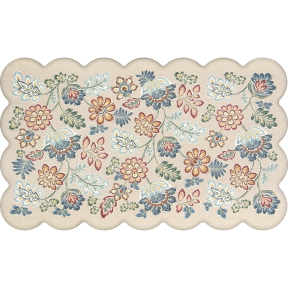 Mainstays 18x30 Jacobean Scalloped Edge Anti-Fatigue Kitchen Mat
