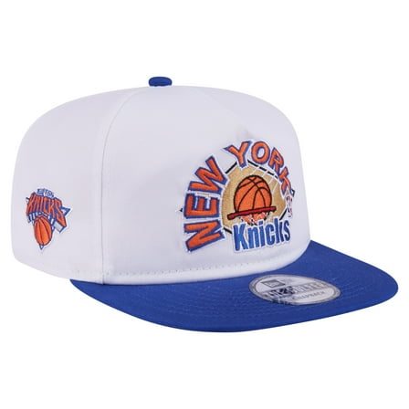 Men's New Era White/Blue New York Knicks Hardwood Two-Tone Golfer Adjustable Hat