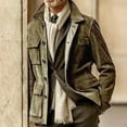 thumbnail image 2 of Kureaily Men Solid Color Lapel Button Cardigan Jacket European And Pocket Velvet Casual Loose Long Sleeved Jacket, 2 of 5