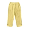 thumbnail image 2 of QSXADF Kids Cotton Linen Capris Pants Casual Loose Capris Kids Cotton Linen Straight Leg Pants Solid Color Loose With Pockets Casual Daily Children's Trousers, 2 of 6