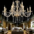 thumbnail image 2 of Datingday Elegant Crystal Glass Chandelier Pendant Ceiling Lighting Fixture 6-15 Light, 2 of 4
