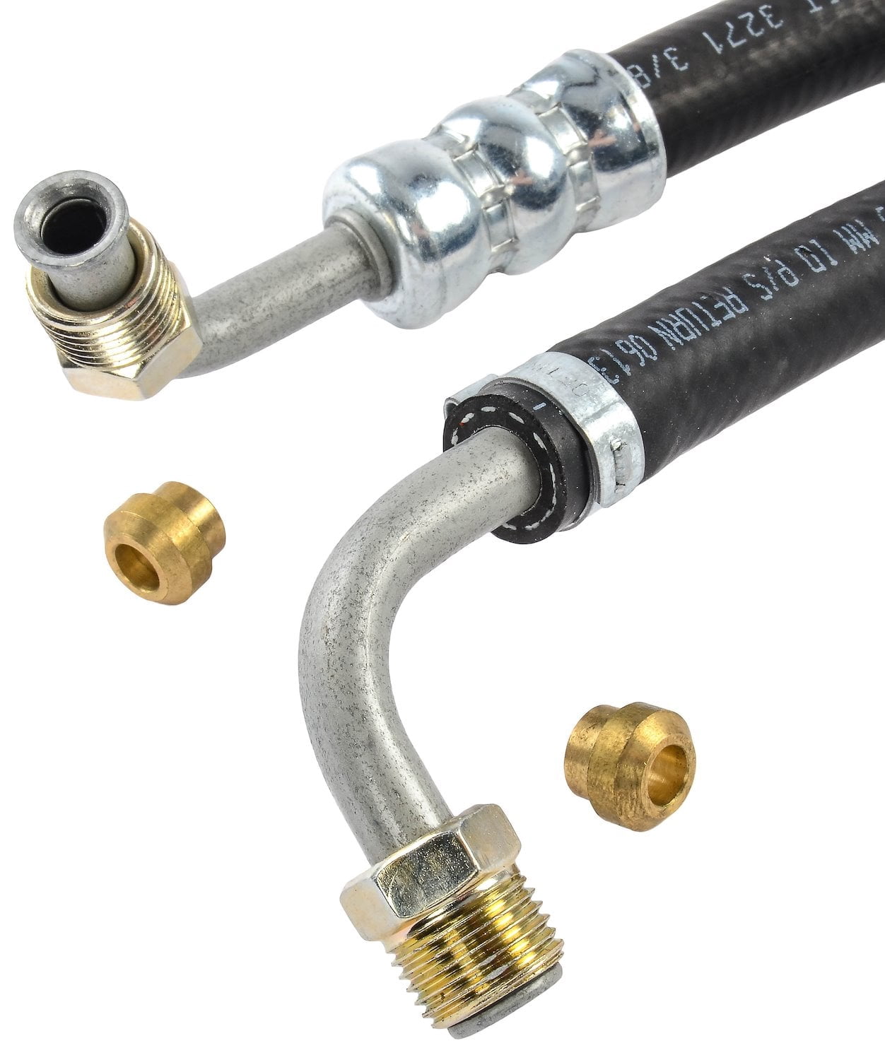 JEGS 60712 Power Steering Hose Kit GM 3/8 in. Rubber 5/18 in.-18 Pump-Side Threa