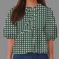 thumbnail image 1 of Fiudx Camisas de Mujer Top de Camiseta con Cuello Redondo y Manga Farol Plisada con Lazo para Mujer, 1 of 4
