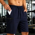 thumbnail image 2 of Hurxie Cargo Shorts for Men Hiking Shorts Summer Athletic Work Short with Zipper Pockets Running Travel Short Pants Navy,L, 2 of 7