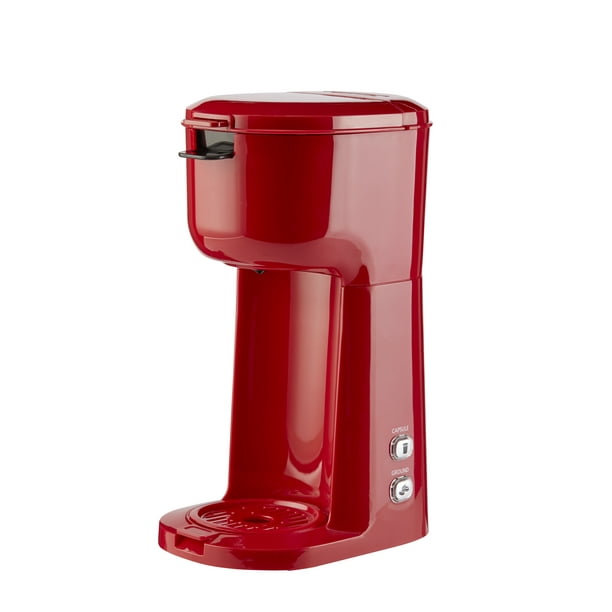 Mainstays Single Serve and KCup Brew Coffee Maker, Red