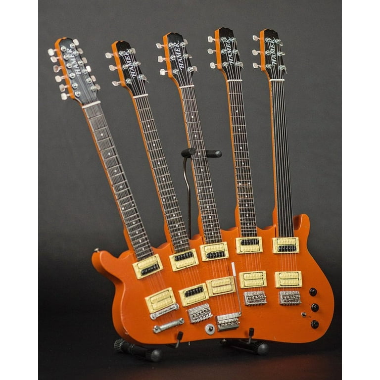 Hal Leonard Orange Five-Neck Mini Guitar Replica - Walmart.com