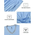thumbnail image 3 of MoFiz Women's Solid Bamboo Pajamas Set Short Sleeve V-Neck Top and Capri Pants with Pockets Loungewear 2-Piece for Women, 3 of 7