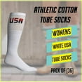 thumbnail image 2 of Yacht & Smith Men's & Women's Wholesale Bulk Cotton Tube Socks, Referee Style, by SOCKS'NBULK (36 Pairs White USA, Womens 9-11 (Shoe size 5-10)), 2 of 7
