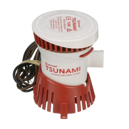 UPC: 0022697460677 | Attwood Tsunami T500 Bilge Pump  500 GPH  12-Volt  Barbed ¾-Inch Diameter Outlet  29-Inch Wire