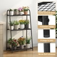 thumbnail image 2 of Soporte para Plantas Exterior, Estante para Plantas de Metal de 3 Niveles, Estante para Flores de Interior y Exterior, Mueble para Plantas Organizador para Patio, Jardín, Negro, 2 of 7