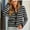 Black White, variant on Women's Striped Cardigan Sweater Trendy Long Sleeve Button Down Crew neck Cardigans