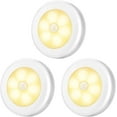 thumbnail image 1 of Motion Sensor Light, Cordless Battery-Powered LED Night Light, Stick-anywhere Closet Lights Stair Lights, Safe Lights for Hallway, Bathroom, Bedroom, Kitchen, etc. (Warm White - Pack of 3), 1 of 5