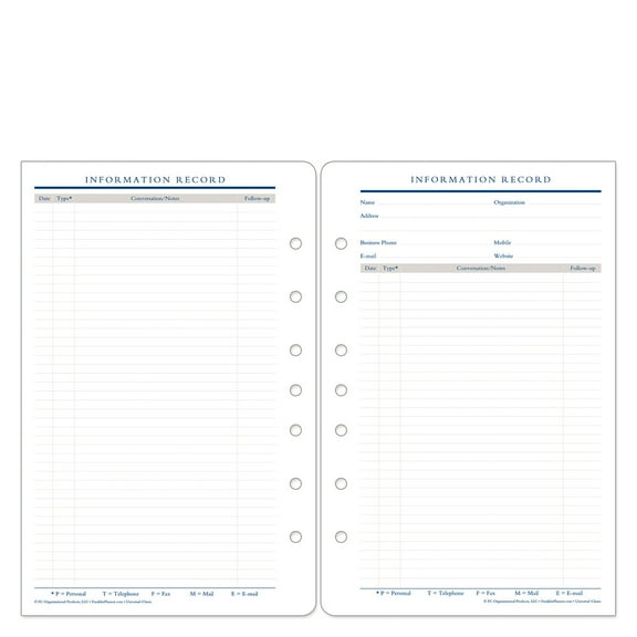 FranklinCovey Information Record (Classic Size)