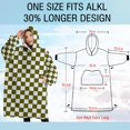 thumbnail image 4 of Oversized Wearable Blanket Hoodie,Olive Green and White Checkerboard Pattern Sherpa Blanket Hoodie with Super Pockets,Super Warm Fuzzy Pullover for Women & Men, 4 of 6