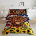 thumbnail image 1 of Juego de Cama King,Girasol Highland Cow Juego de Cama Girasol para Vaquero, 1 of 6