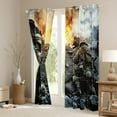 thumbnail image 3 of Feelyou American Army Blackout Curtains Set of 2 (52x84 Each), 3D Battlefield Window Curtains, Military Theme Curtains and Drapes, Curtains and Drapes Bedroom Decoration, 3 of 6