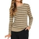 thumbnail image 2 of SWEATER CASUAL INSPIRE CHIC PARA MUJERES DE RAYAS CON CUELLO REDONDO HUECO TENDENCIA OTOÑO INVIERNO L MARRÓN, 2 of 5