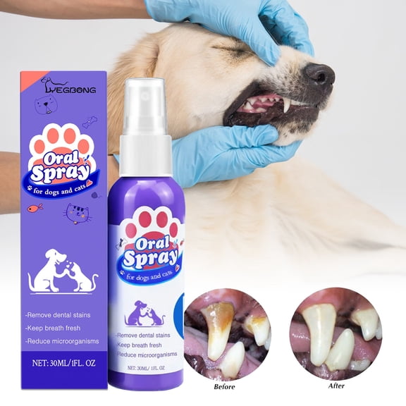 Yardvibe Pet Oral Spray, 30ML Pet Dental Care Spray, Fresh Breath & Easy Pet Oral Care for Dogs Cats Teeth Cleaning, Pet Breath Freshener Spray Care Cleaner