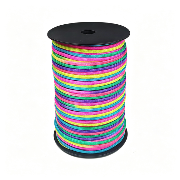 MISSMILE 550Lb Paracord Spools 7 Strand Type Iii Tactical Parachute Cord for Hiking,Camping,And Fishing Rainbow 550 Paracord 100 Feet (100 Ft)