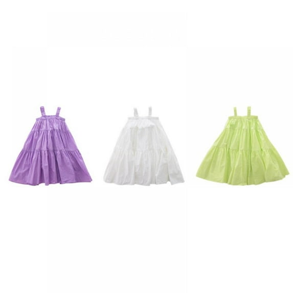 Children's Korean style suspender skirt summer girl big skirt dress Topwoner beach skirt