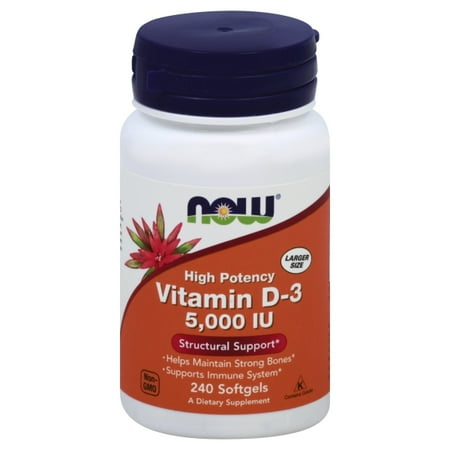 Now Foods Vitamin D3 5000 Iu Softgels 240 Ct