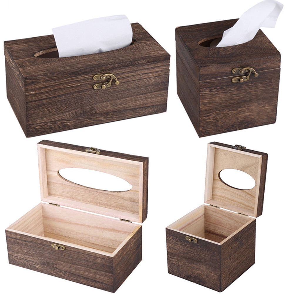Living Room Kitchen Desk Details about   Tissue Box Holder Wooden Design For Bedroom Restroom 