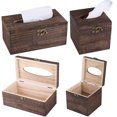 thumbnail image 3 of Ayyufe Wooden Tissue Box Paper Napkin Holder Dispenser Case Bathroom Office Desk Decor, 3 of 7