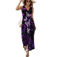 thumbnail image 2 of Glowing Butterfly Purple Background Sleeveless Dress Dresses Women Summer Evening Dresses Ladies Bohemia Long Dresses, 2 of 9