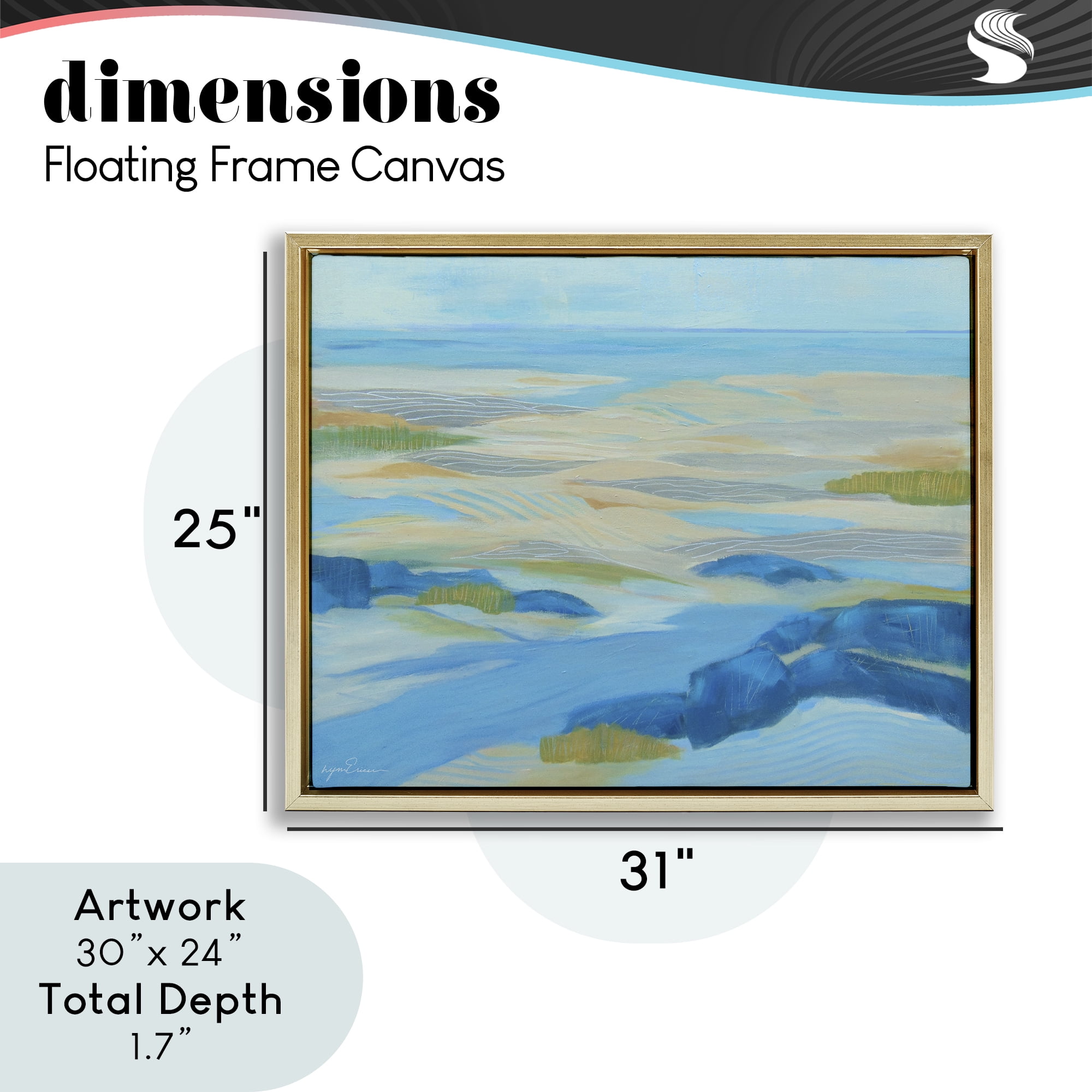Stupell Industries Coastal Walk Among Dunes Gold Framed Floater Canvas Wall Art, design by Lynn Ericson Fine Art