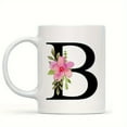 thumbnail image 6 of 1pc, Alphabet Flower Coffee Mug, Ceramic Coffee Cups, Capital Letters Water Cups, Summer Winter Drinkware, Birthday Gifts, Holiday Gifts, Christmas Gifts, New Year Gifts, Valentine's Day Gifts, 6 of 9