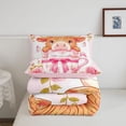 thumbnail image 5 of meiyoeat Ckawaii Highland Cattle Full Size Comforter Sets,Pink Bow Floral Blossom Bedding Comforter Set For Girls,Pink Reversible,3pcs,1 Comforter and 2 Pillowcases, 5 of 7