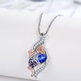 thumbnail image 3 of Taioiat Double Birthstone Necklaces for Women 18K Gold Plated Birthstone Rose Flower Jewelry Anniversary Valentines Day Mother's Day Birthday Gifts for Her Wife Girlfriend Mom, 3 of 7