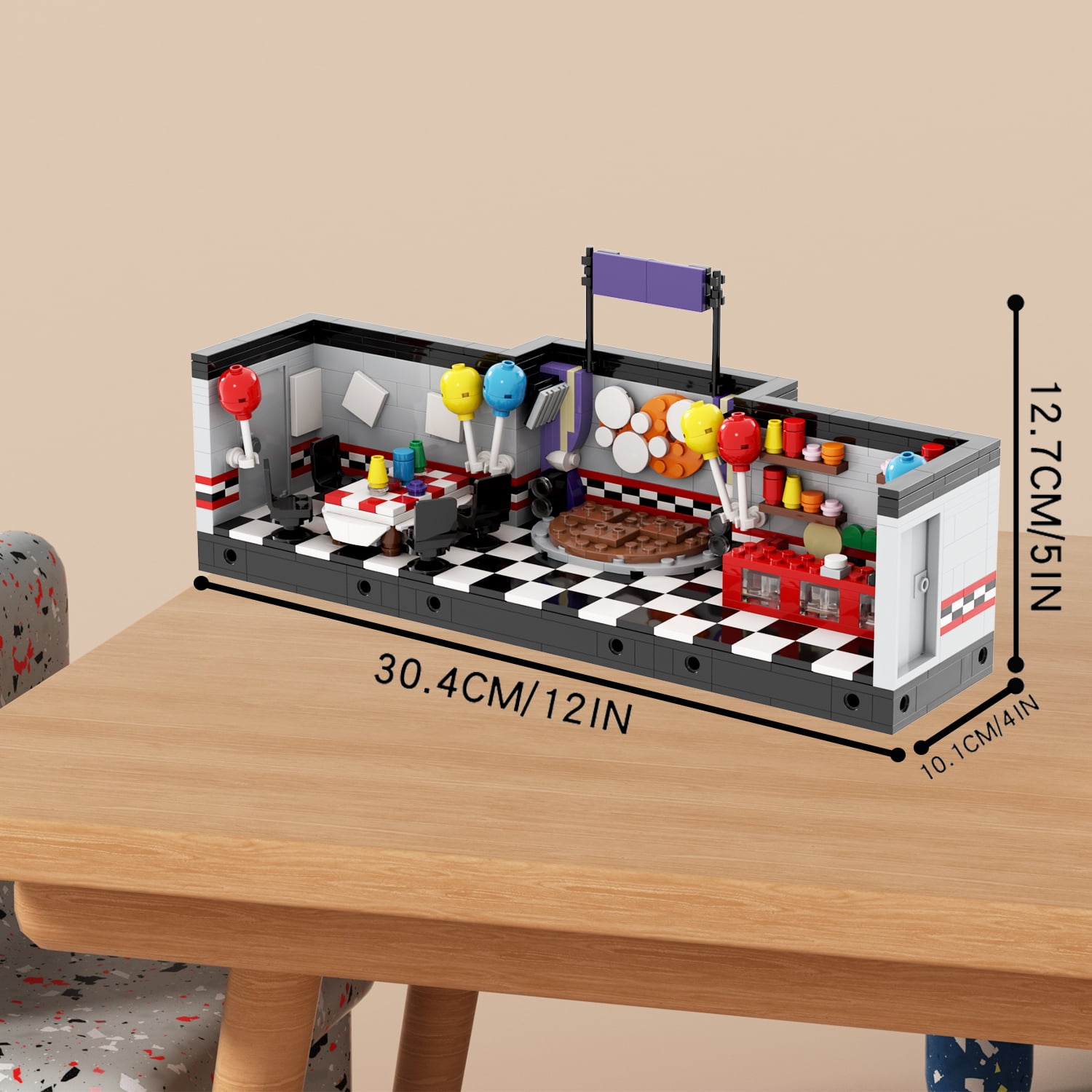 MOOXI FNAF Stage Building Set,Creative Cute Building Blocks Children Kits,Halloween for Kids(745pcs)
