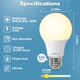 thumbnail image 2 of Bombillas LED DEGNJU de 8,5 W (equivalente a 60 W), A19, 2700 K, 800 lm, 2 of 7