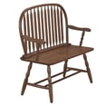 thumbnail image 5 of Contemporary Home Living Arched Back Bench with Armrest - 44" - Elm Brown, 5 of 7