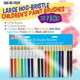 thumbnail image 2 of U.S. Art Supply 20-Piece Large Round and Flat Children's Hog Bristle Tempera Paint Brush Set - Fun Kid's Party, School, Student, Class Craft Painting - Beginners Starter Artist Painting Brush Kit, 2 of 5