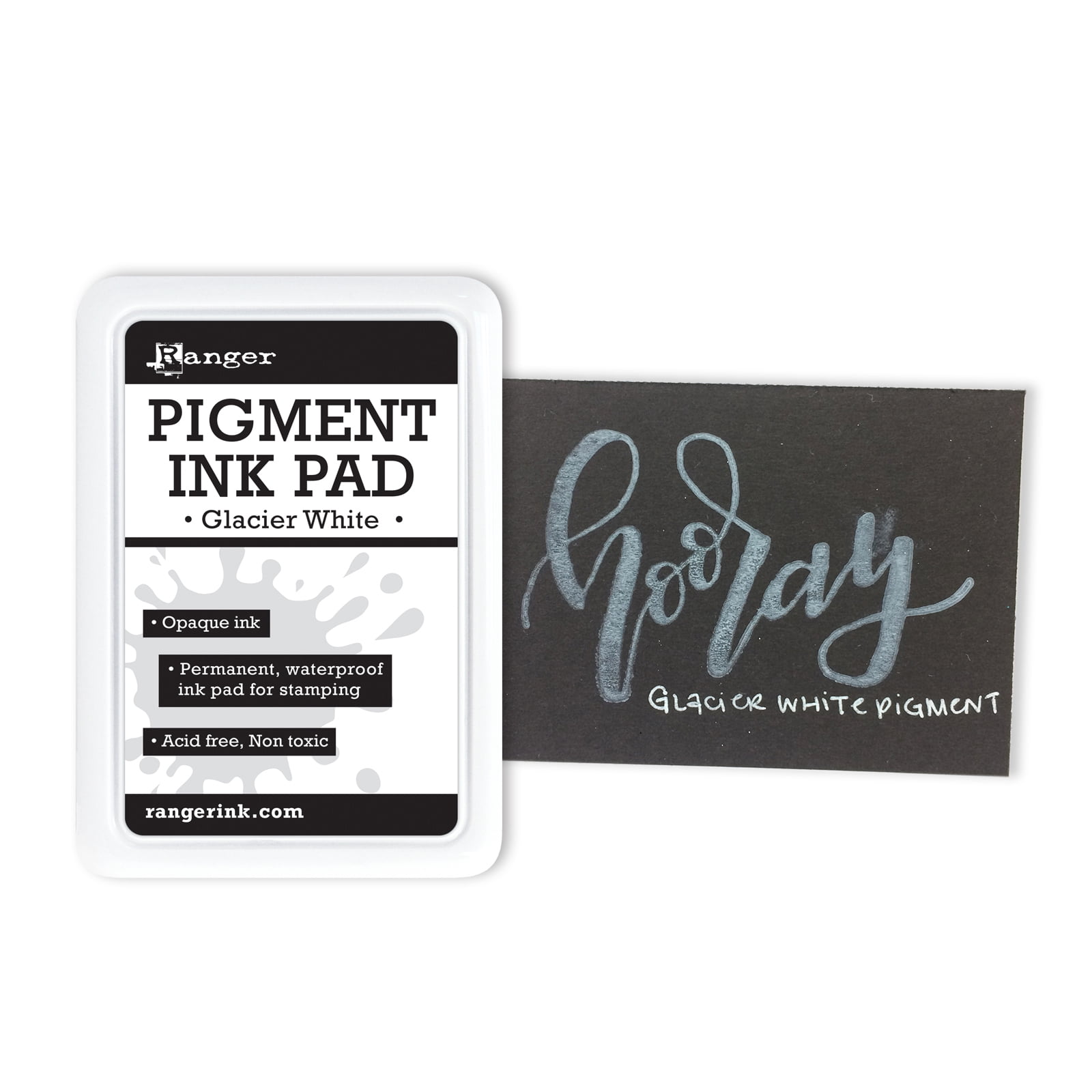 Ranger Glacier White Pigment Ink Pad, 12 Pack