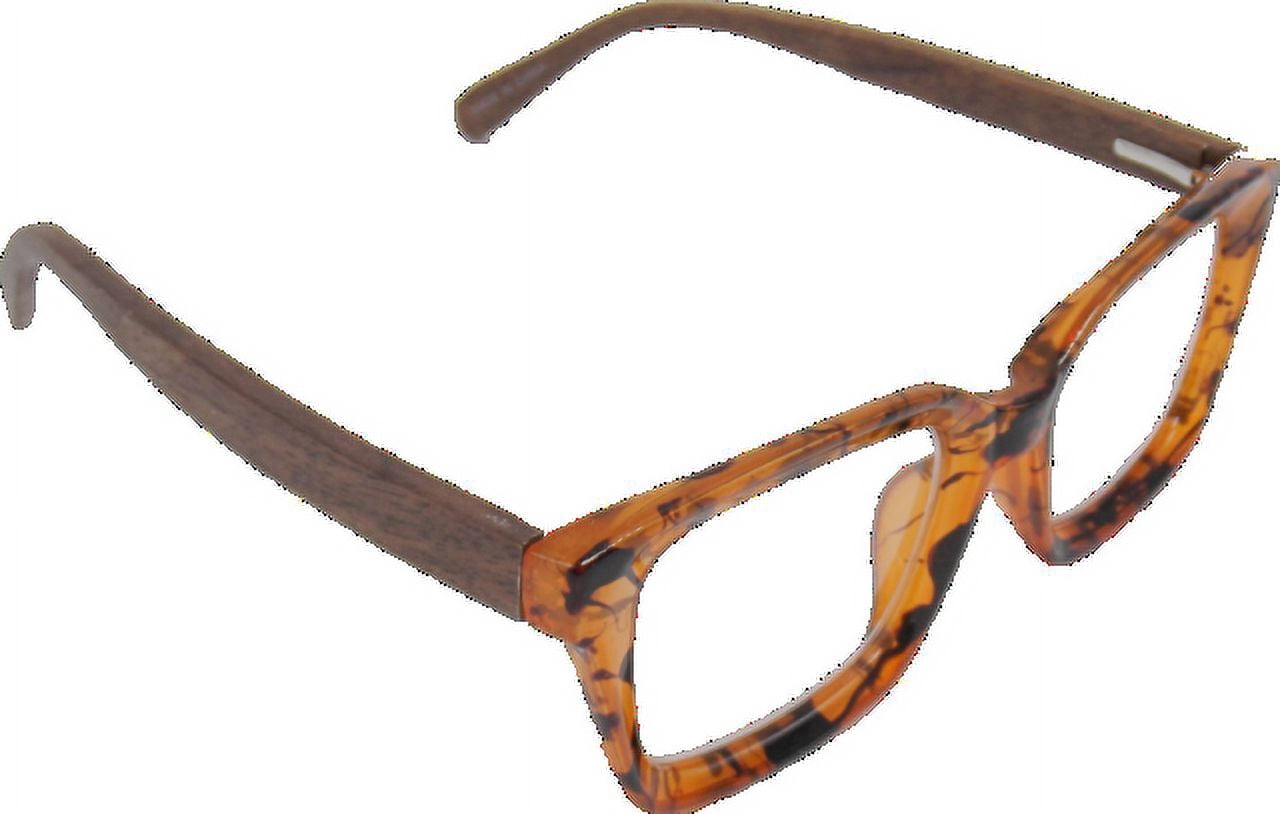 EYEGEMS Brand Eyeglasses +2.00 Women Eco Friendly Sustainable  Reading Glasses Ladies Walnut Wood Amber Brown Tortoise 0552