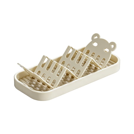 Ikohbadg Plastic Soap Dish Organizer Household Bathroom Draining Tray Kitchen Sink Storage Rack for Scrubbers and Drains Compact and Hygienic Soap Storage Solution