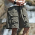 thumbnail image 7 of alcepopk Men's Long Cargo Shorts Below Knee Length Relaxed Fit Casual with Pockets(AG,L), 7 of 7