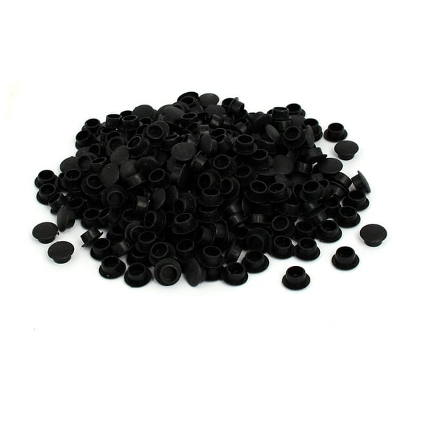 10mm Dia Plastic Straight Line Screw Cap Covers Hole Plugs Lids Black 500pcs