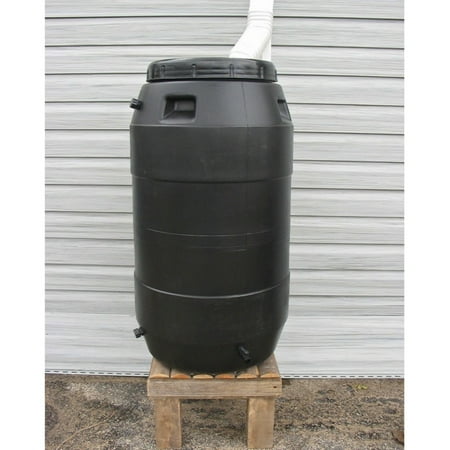 Carnelian Barrel - Upcycle 55 Gallon Black Rain Barrel