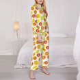 thumbnail image 3 of Goofa Lemon Orange Printed Women’s 2 Piece Pajama Set Super,Pajamas Women's Long Sleeve Sleepwear Soft Button Down Loungewear Pjs Lounge Set Nightwear-X-Large, 3 of 9