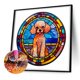 thumbnail image 3 of Pintura de diamante 5D DIY completo redondo taladro vidrieras perro Kit decoración del hogar (B6920), 3 of 7