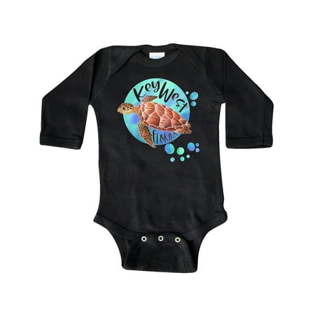 

Inktastic Key West Florida Swimming Sea Turtle with Bubbles Gift Baby Boy or Baby Girl Long Sleeve Bodysuit