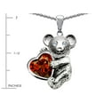 thumbnail image 2 of Star K� Love Bear Hugging Birth Month of January 8mm Heart Shape Simulated Garnet Pendant Necklace, 2 of 9