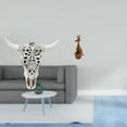 thumbnail image 2 of CoudarTitie Wall Sculpture Resin Cow Head Wall Decor Animal Figurine Statue Unique Resin And Wooden Material Suitable for Home Decoration Living Room Office, 2 of 8